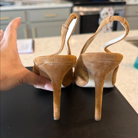 Nine West Camel Suede Slingback Heels - Picture 3 of 5
